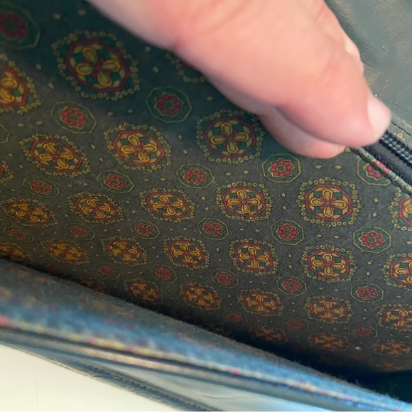 Vintage High End BELLE ROSE Black Leather Briefcase Attaché Purse Hand Bag RARE - Picture 10 of 16